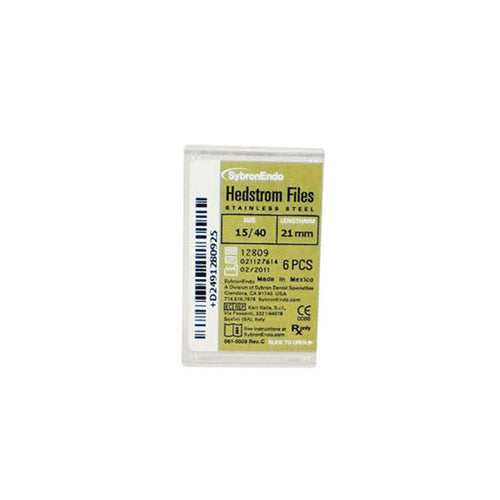 Kerr Dental 12809 SybronEndo Hedstrom Files Stainless Steel 21mm #15-40 Assorted 6/Bx Kerr Dental 12809 SybronEndo Hedstrom Files Stainless Steel 21mm #15-40 Assorted 6/Bx